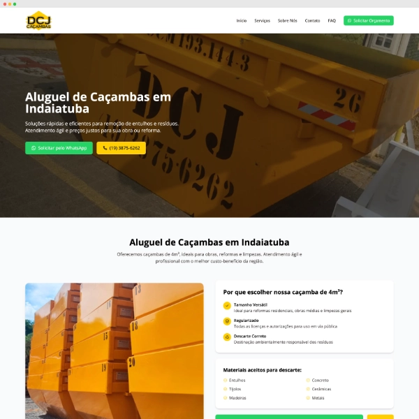 Site DCJ Caçambas